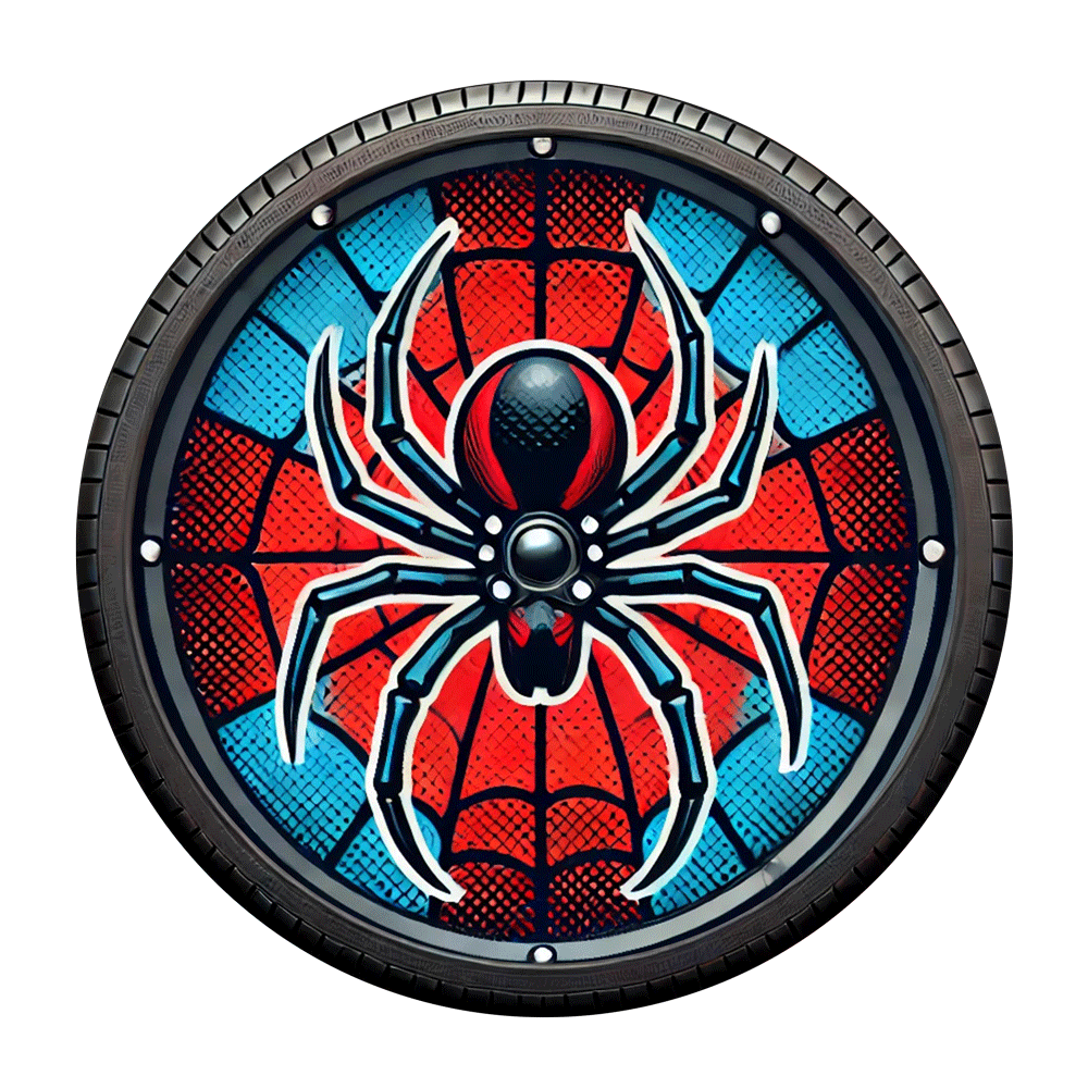 TeslaZip AeroSync Wheel Covers | Model S/3/X/Y Instant Efficiency Upgrade Spider-Man Design 4pc