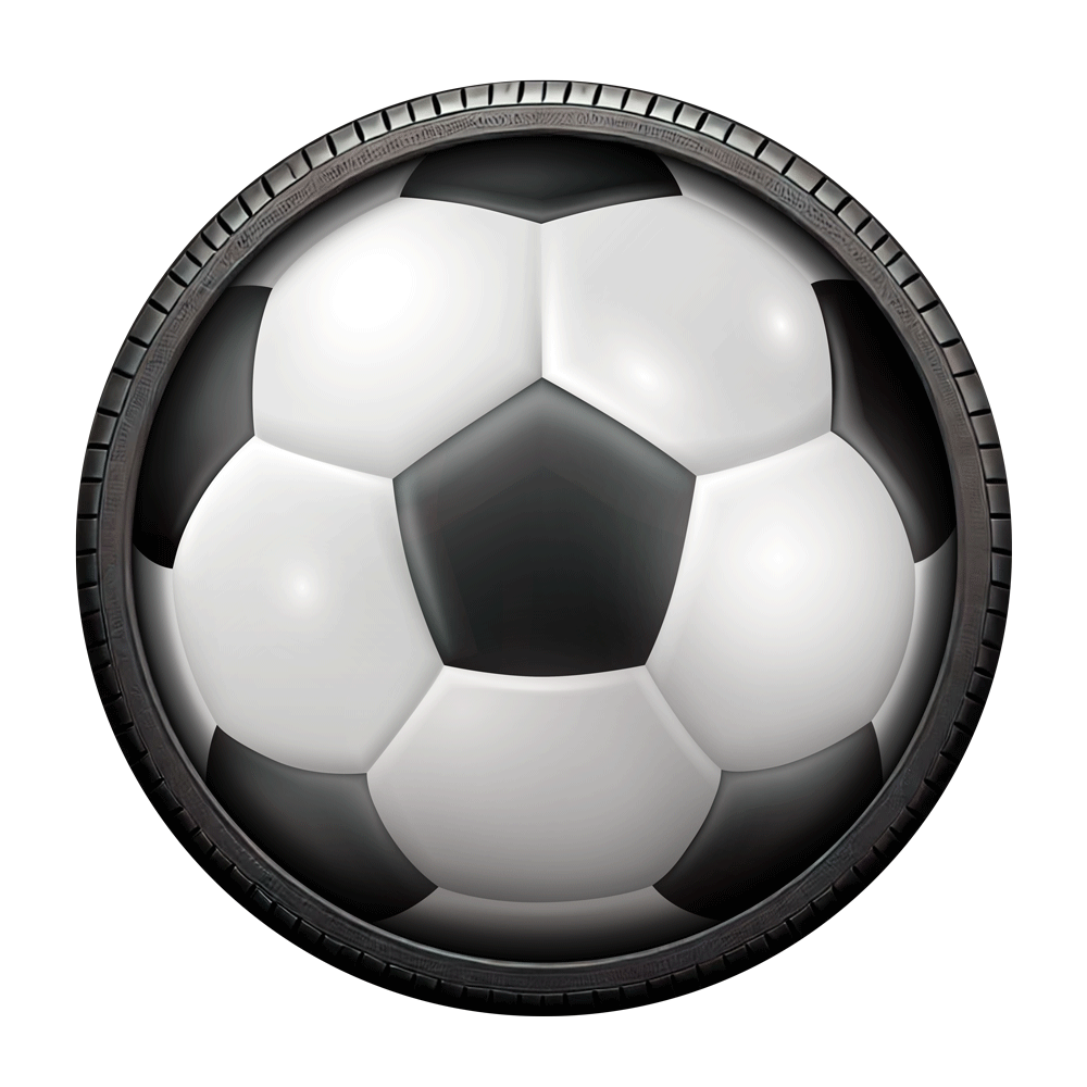 TeslaZip DesignPro Wheel Covers Kit - Customizable Aerodynamic Upgrade Soccer Balls Fans 4pc