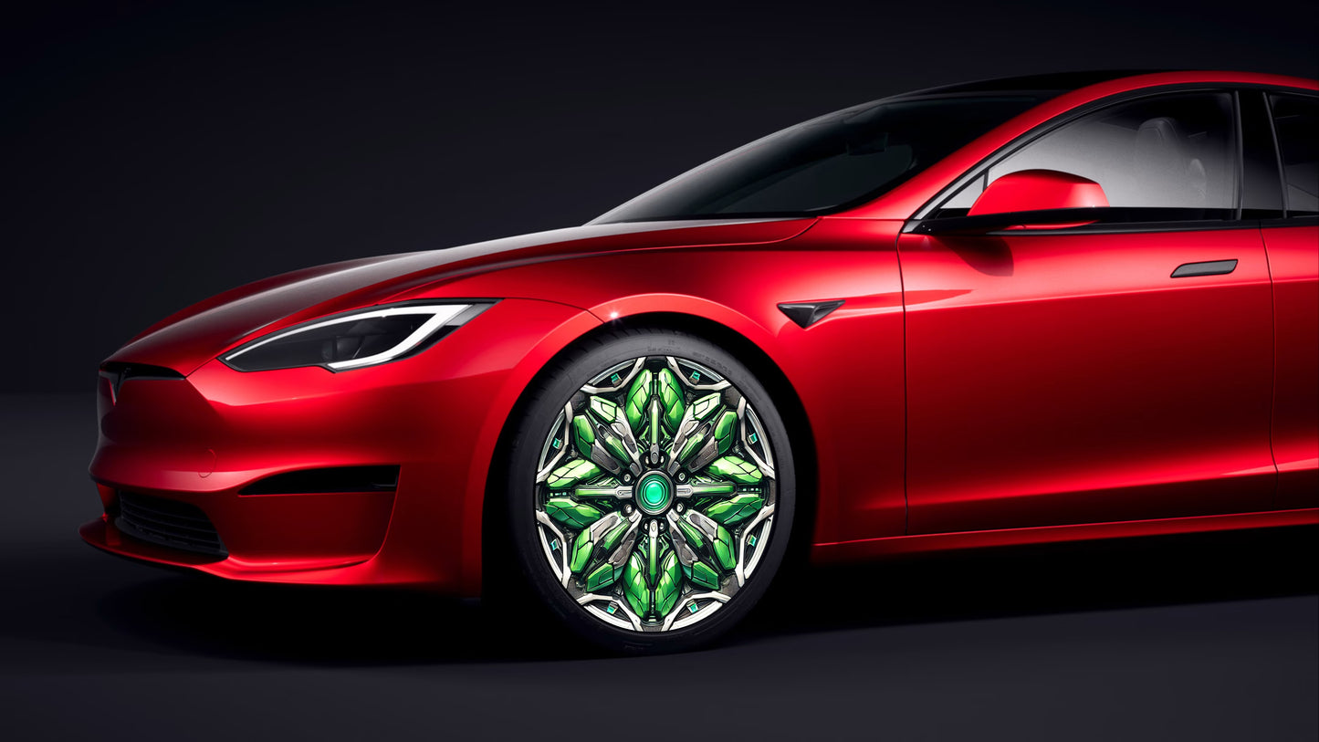 TeslaZip Universal Wheel Covers - All-Model Fit with 5% Energy Boost energy saver aerodynamic  Hulk  cinematic 4pc